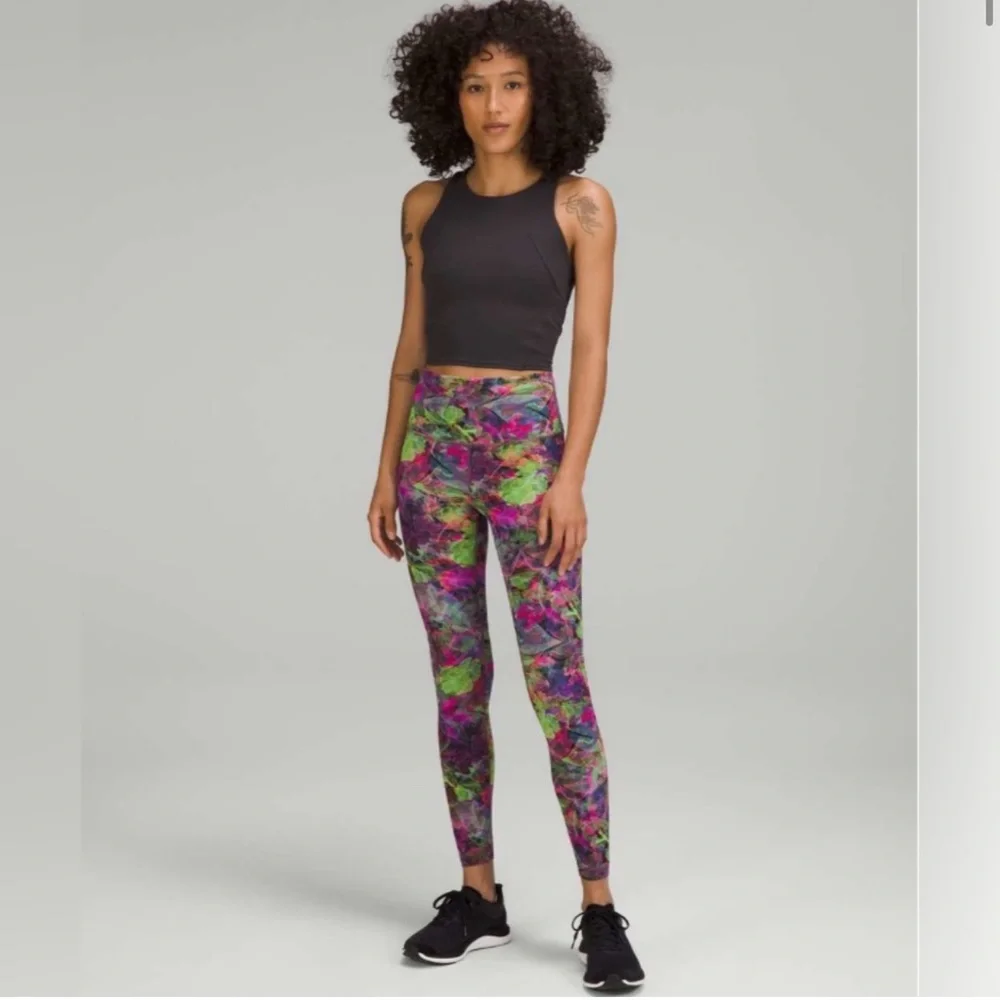 Lululemon Wunder Train High-Rise Tight 25" Vivid Floral Tone Multi Size 4 NWOT - Picture 1 of 7